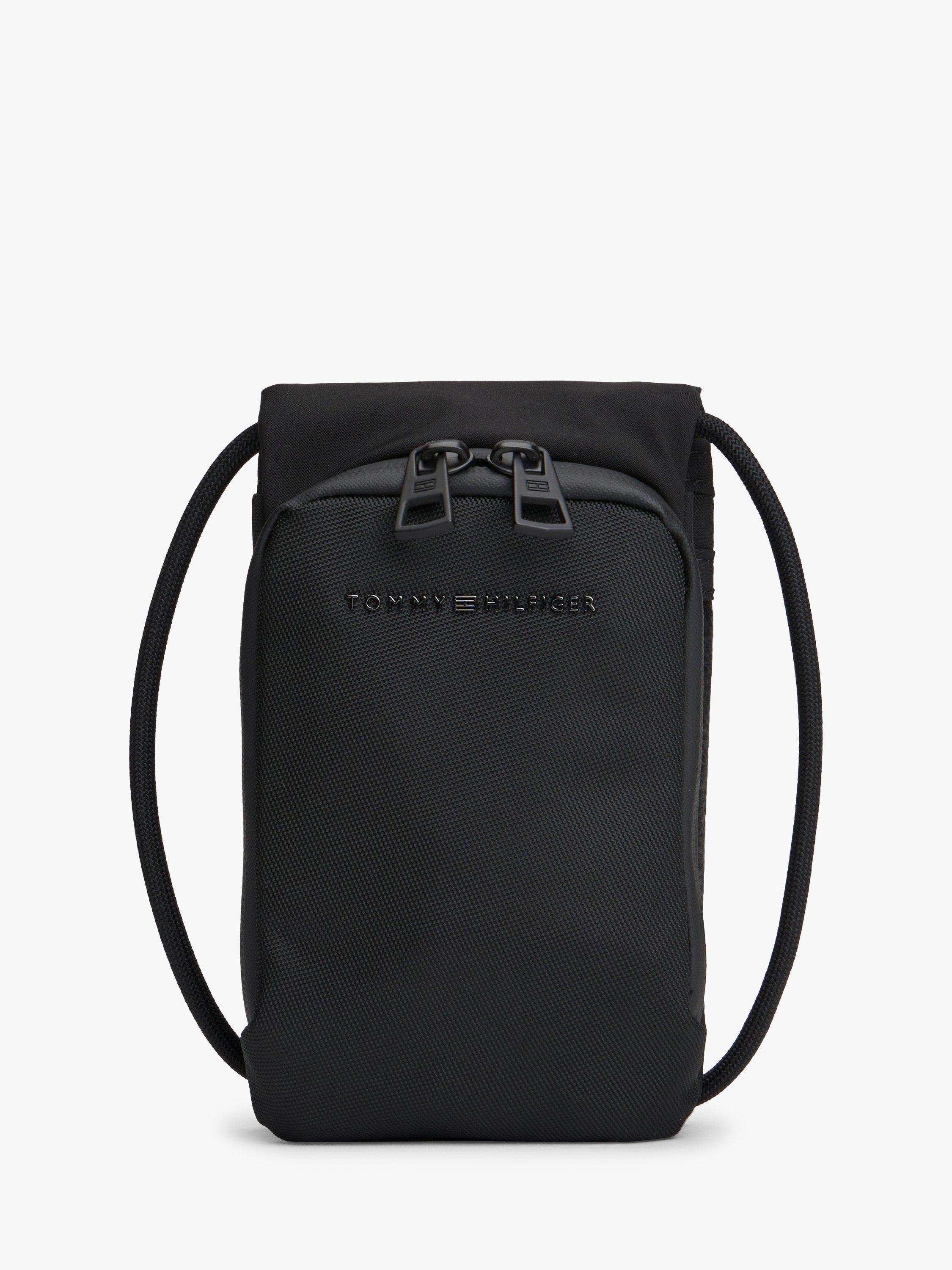 Product image 1 of 5, which shows Tommy Hilfiger Textile Flap Logo Travel Pouch, Black, One Size