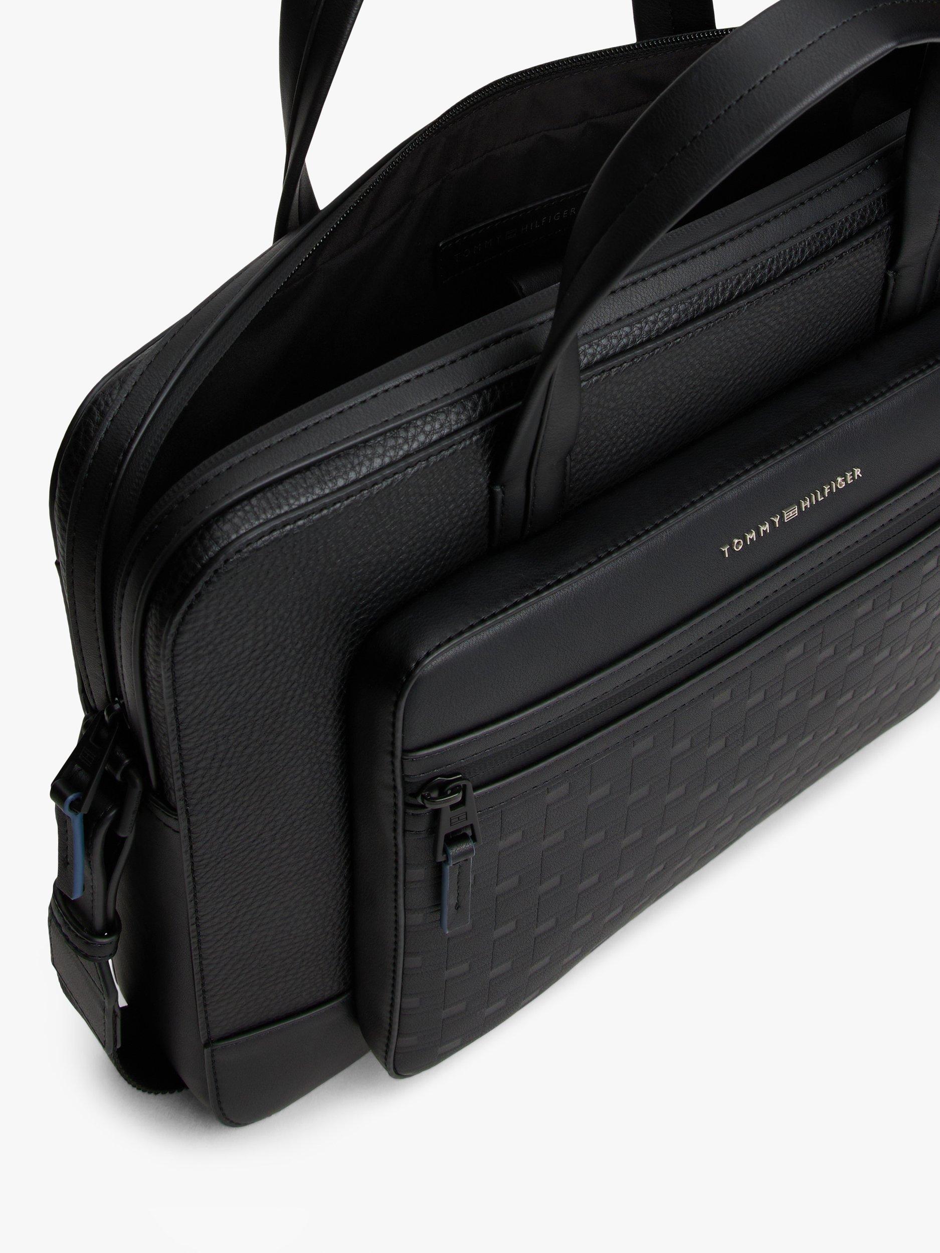 Product image 5 of 7, which shows Tommy Hilfiger Modern Repeat Flag Laptop Bag , Black, One Size