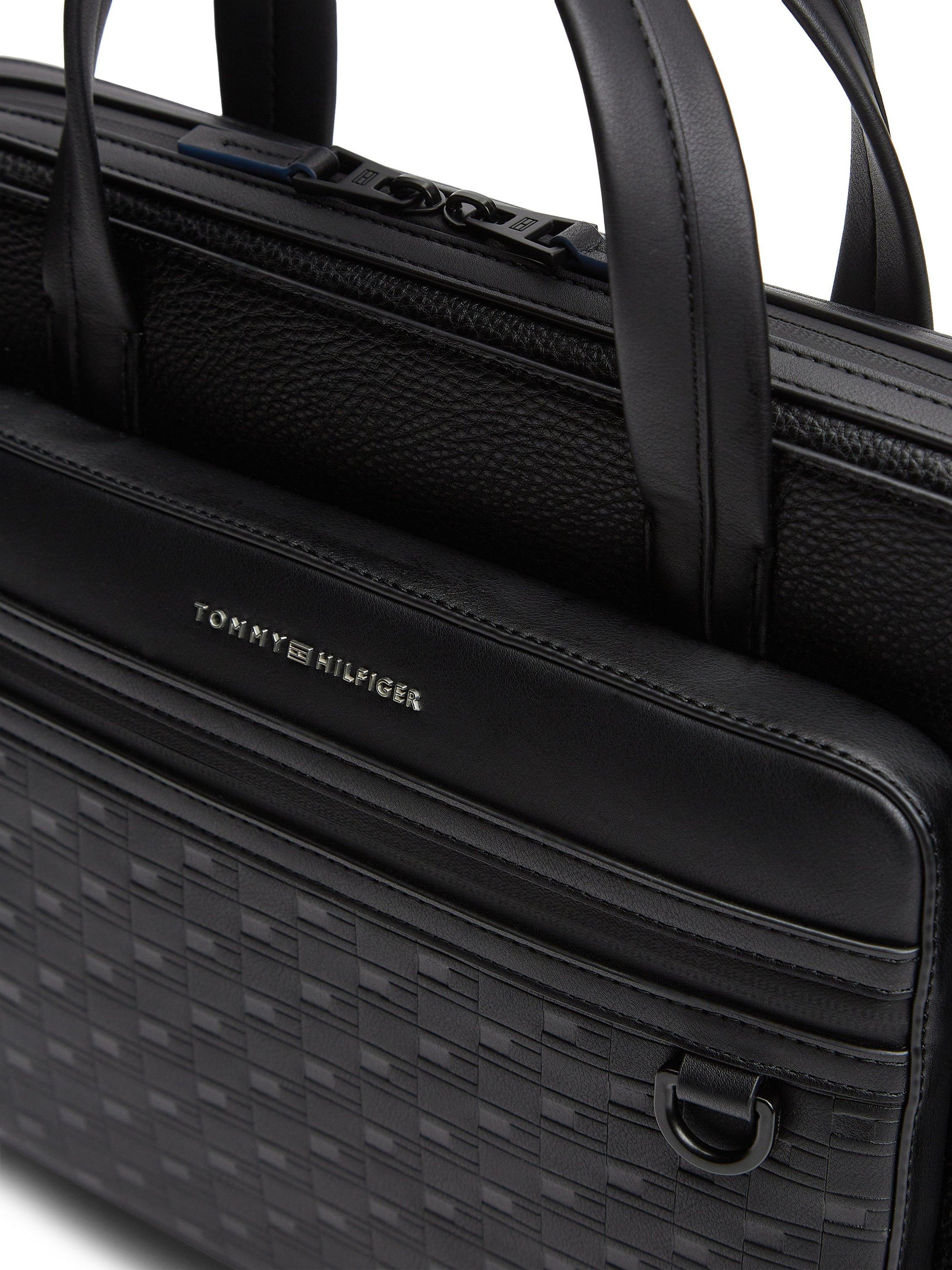 Product image 6 of 7, which shows Tommy Hilfiger Modern Repeat Flag Laptop Bag , Black, One Size