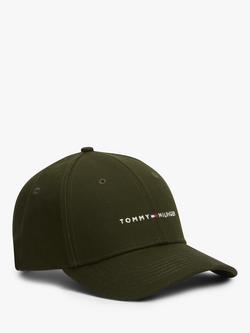 Tommy Hilfiger Embroidered Logo Six-Panel Baseball Cap, Black, Green