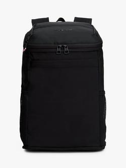 Tommy Hilfiger Textile Logo Packable Backpack, Black, Black