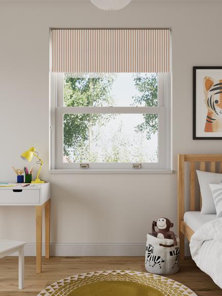 John Lewis Conwy Stripe Blackout Roller Blind, Ash Rose