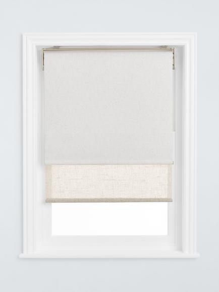 John Lewis Cordless Double Sheer/Blackout Roller Blind - view 2, Natural
