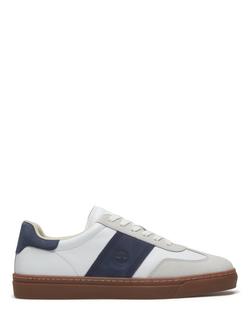 Timberland Lisbon St Leather Lace Up Trainers, White/Navy, White/Navy