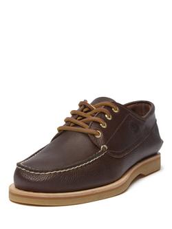 Timberland Crafted Leather 4 Eye Boat Shoes, Dark Brown - view 2, Dark Brown