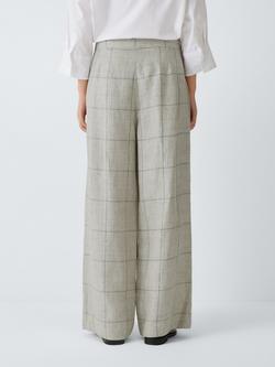 rag & bone Chappell Check Pure Linen Trousers, Beige - view 2, Beige
