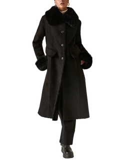 James Lakeland Long Faux Fur Coat, Black, Black