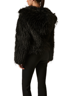 James Lakeland Shaggy Faux Fur Jacket, Black - view 2, Black