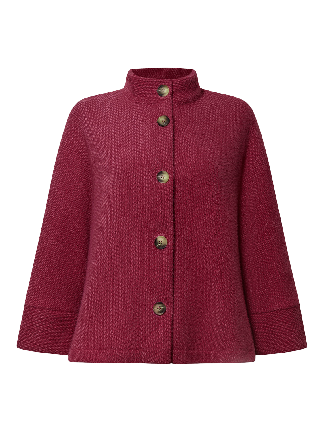 Product image 6 of 6, which shows James Lakeland Textured Batwing Jacket, Burgundy, 8