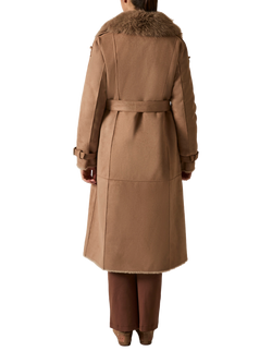 James Lakeland Faux Fur Collar Coat, Taupe - view 2, Taupe