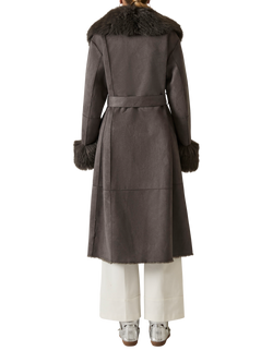 James Lakeland Faux Fur Trim Coat, Grey - view 2, Grey