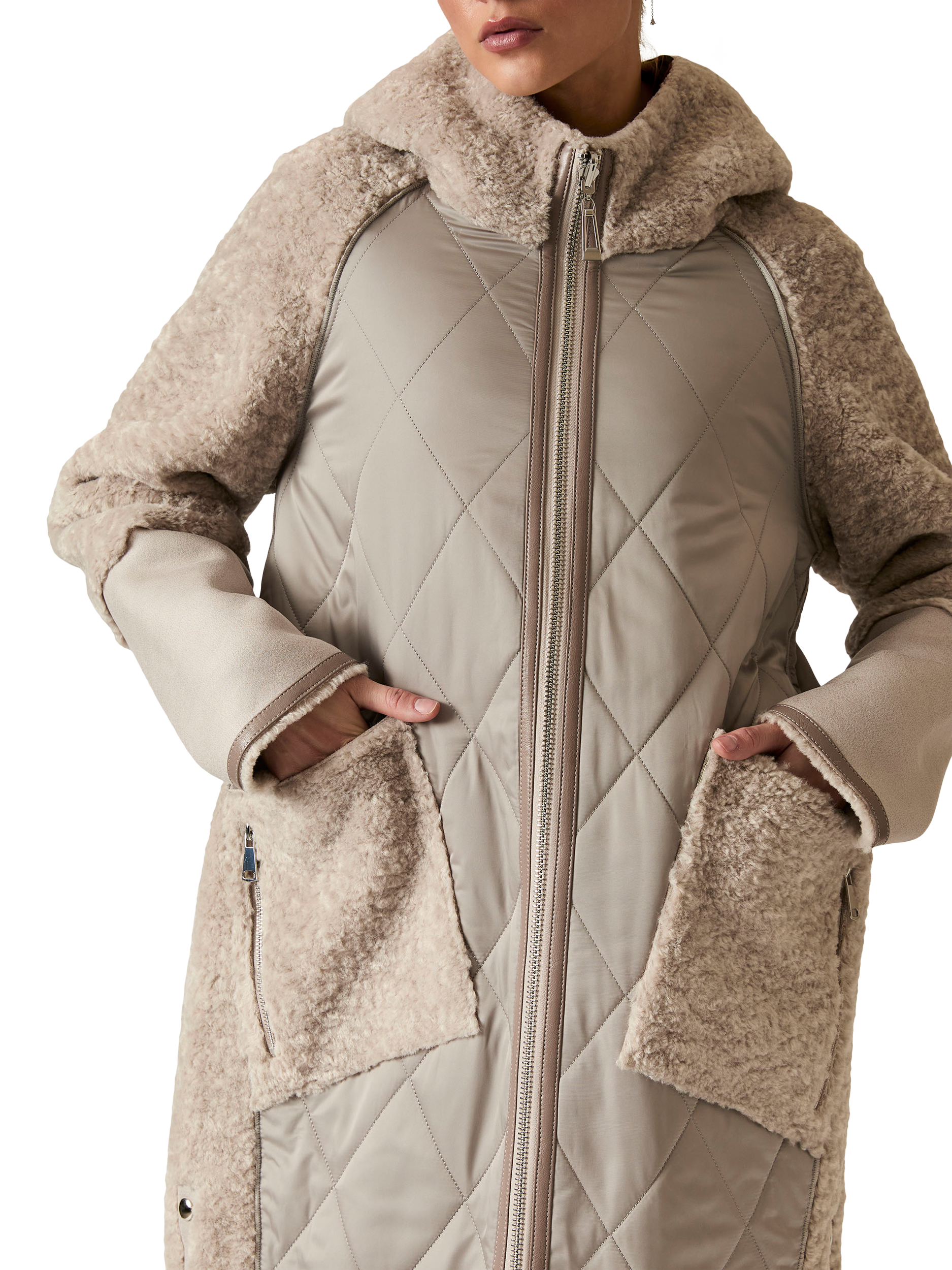 Product image 3 of 8, which shows James Lakeland Reversible Quilted Coat, Grey, 8
