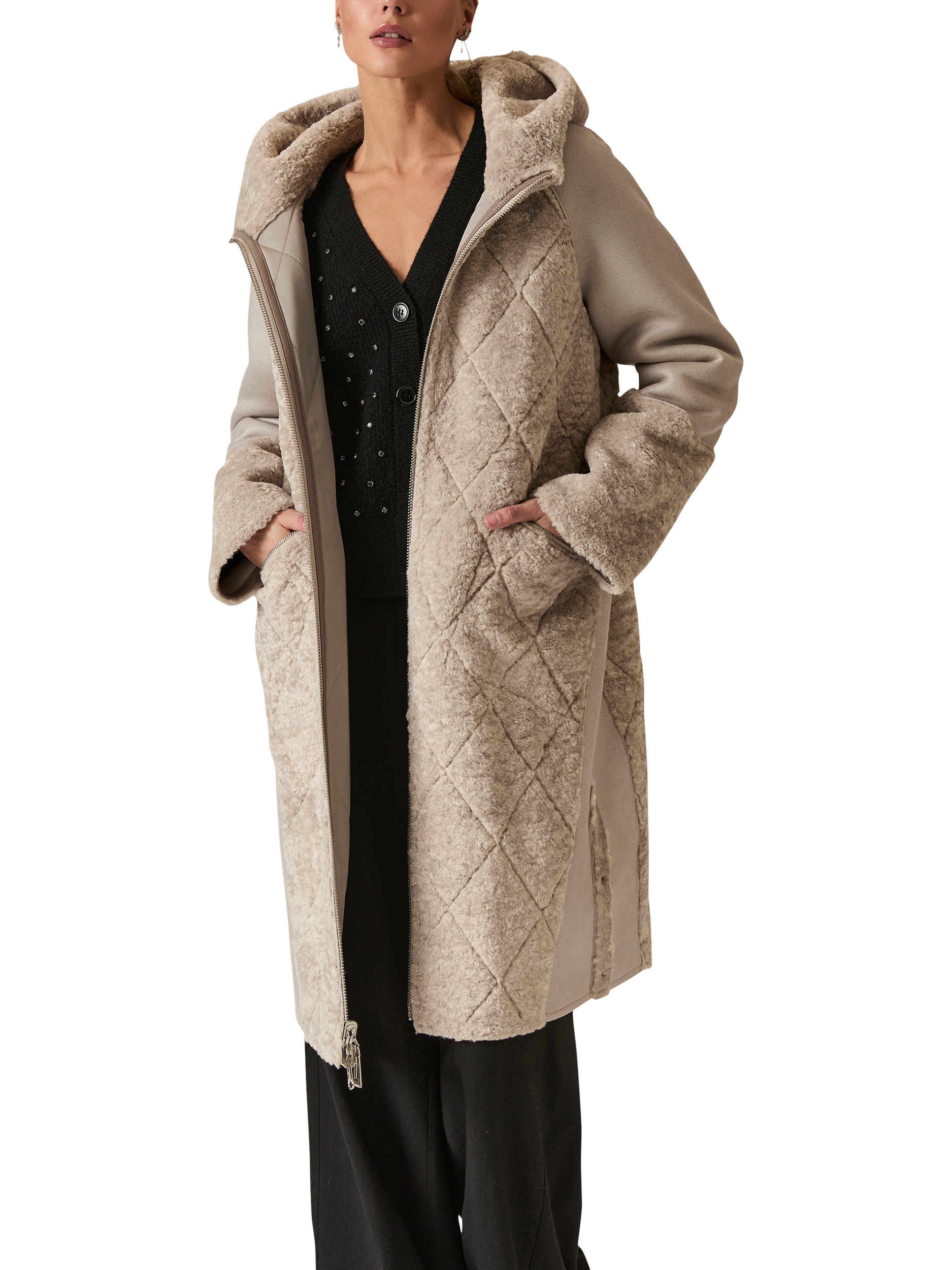 Product image 5 of 8, which shows James Lakeland Reversible Quilted Coat, Grey, 8