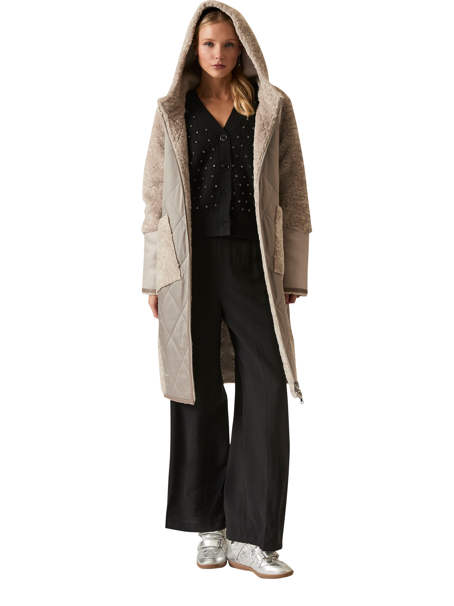 Product image 6 of 8, which shows James Lakeland Reversible Quilted Coat, Grey, 8