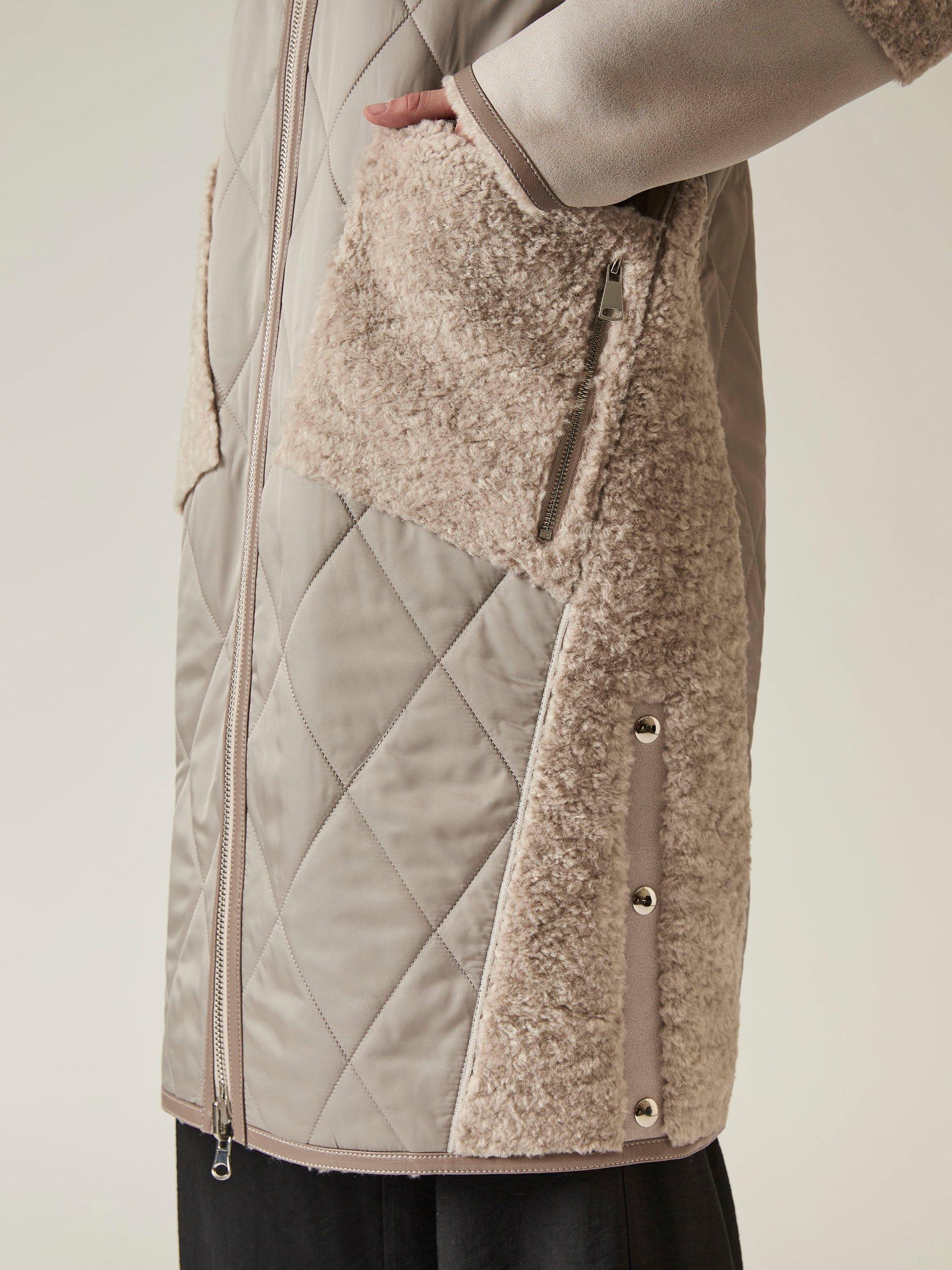 Product image 7 of 8, which shows James Lakeland Reversible Quilted Coat, Grey, 8