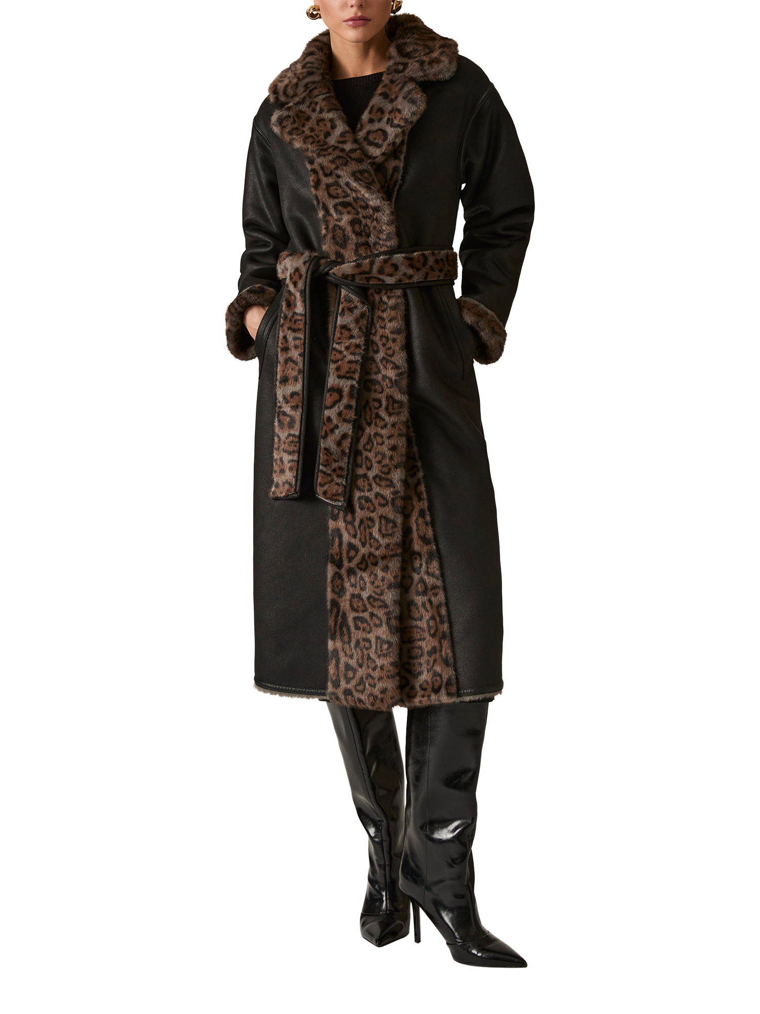 Product image 2 of 6, which shows James Lakeland Reversible Longline Coat, Brown, 8