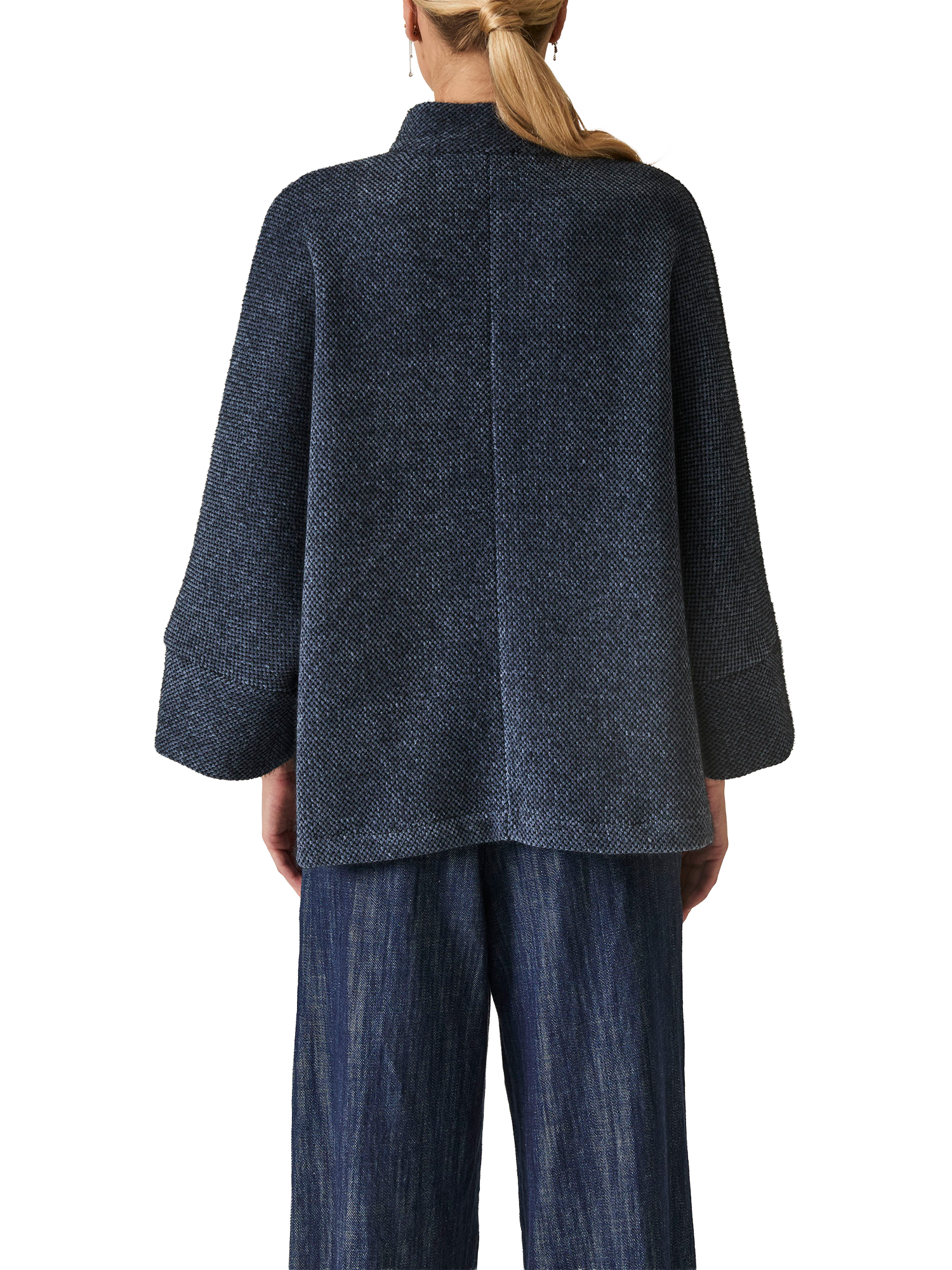 Product image 2 of 6, which shows James Lakeland Textured Batwing Jacket, Navy, 8