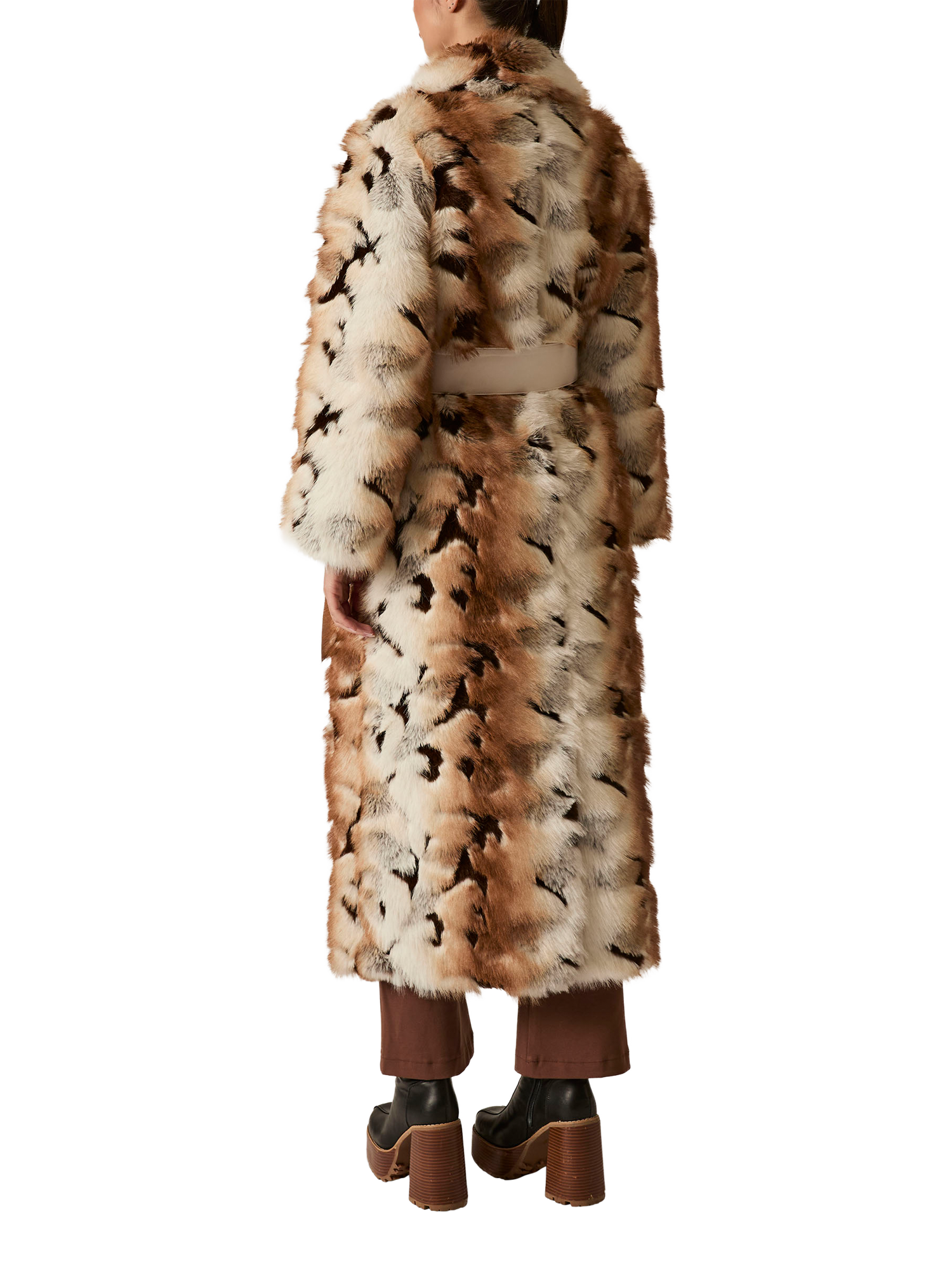 Product image 2 of 6, which shows James Lakeland Patchwork Faux Fur Coat, Multi, 8
