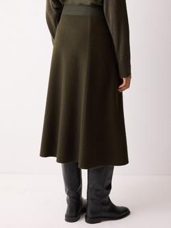 Jigsaw Boiled Wool Blend Skirt, Khaki - view 2, Khaki
