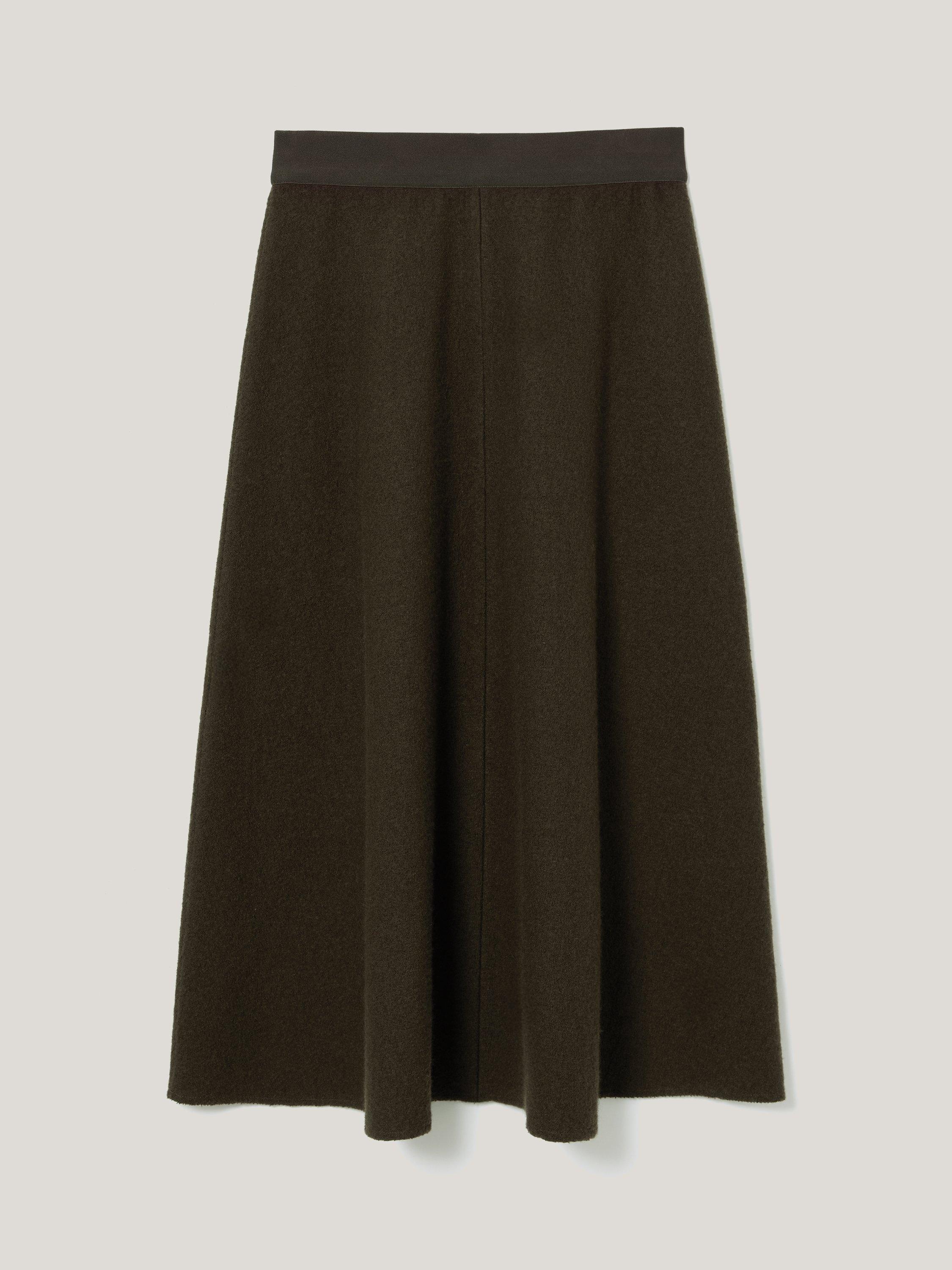 Product image 5 of 5, which shows Jigsaw Boiled Wool Blend Skirt, Khaki, M