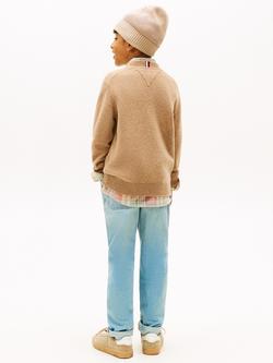 Tommy Hilfiger Kids' Wool Blend Jumper, Safari Canvas - view 2, Safari Canvas
