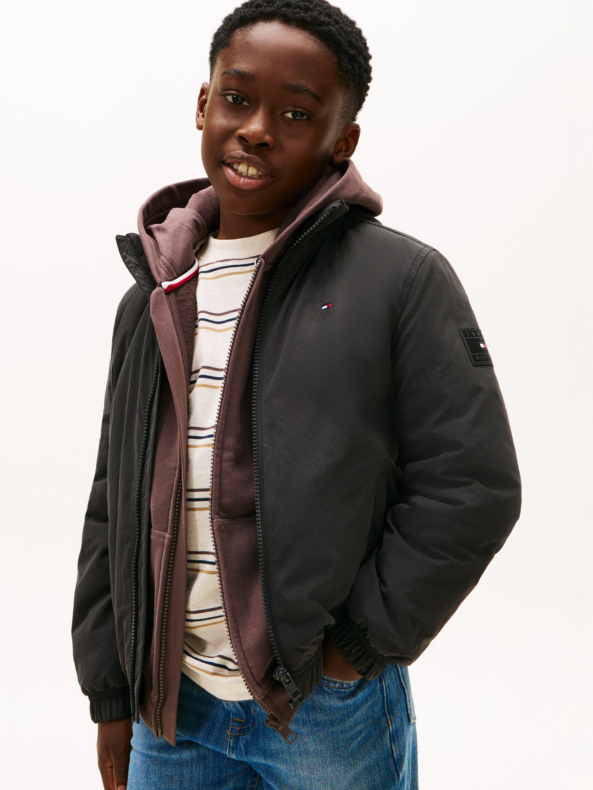 Product image 1 of 5, which shows Tommy Hilfiger Kids' Essential Padded Coat, Black, 3 years