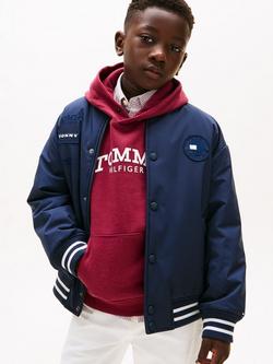 Tommy Hilfiger Kids' Relaxed Padded Bomber Jacket, Dark Night Navy, Dark Night Navy
