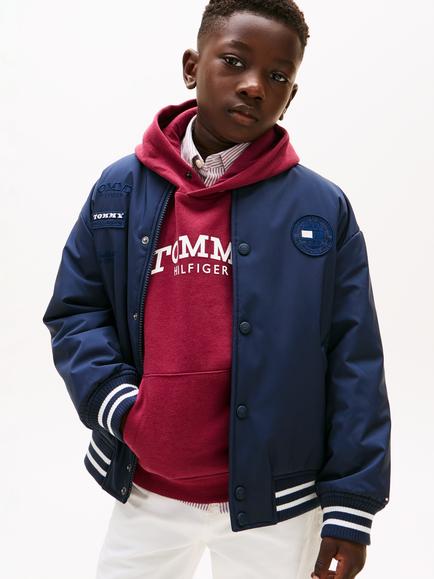 Tommy Hilfiger Kids' Relaxed Padded Bomber Jacket, Dark Night Navy, Dark Night Navy