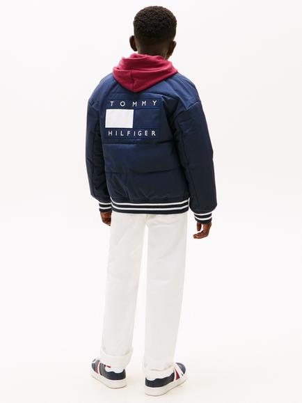 Tommy Hilfiger Kids' Relaxed Padded Bomber Jacket, Dark Night Navy - view 2, Dark Night Navy