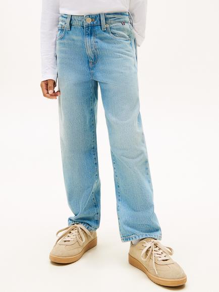 Tommy Hilfiger Kids' Baggy Rigid Jeans, Light Blue, Light Blue