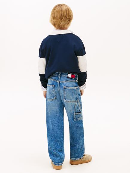 Tommy Hilfiger Kids' Heritage Flag Baggy Jeans, Mid Blue - view 2, Mid Blue