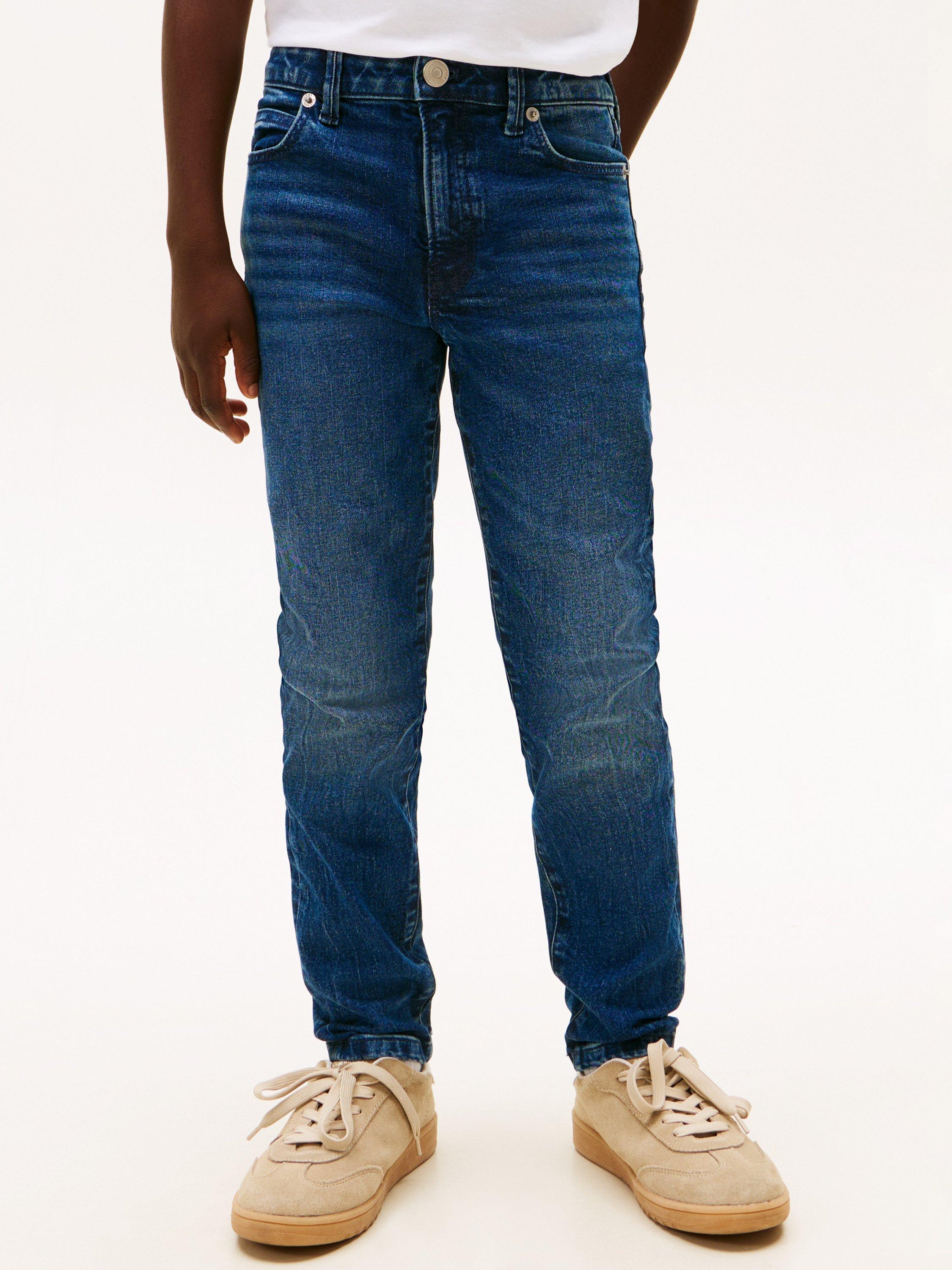 Product image 1 of 5, which shows Tommy Hilfiger Kids' Straight Denim Jeans, Blue, 3 years