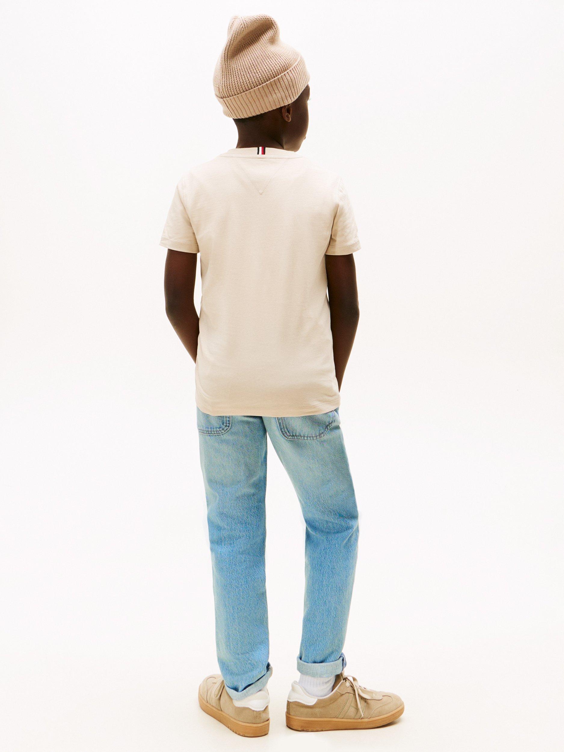 Product image 2 of 4, which shows Tommy Hilfiger Kids' Logo T-Shirt, Gulf Sand, 3 years