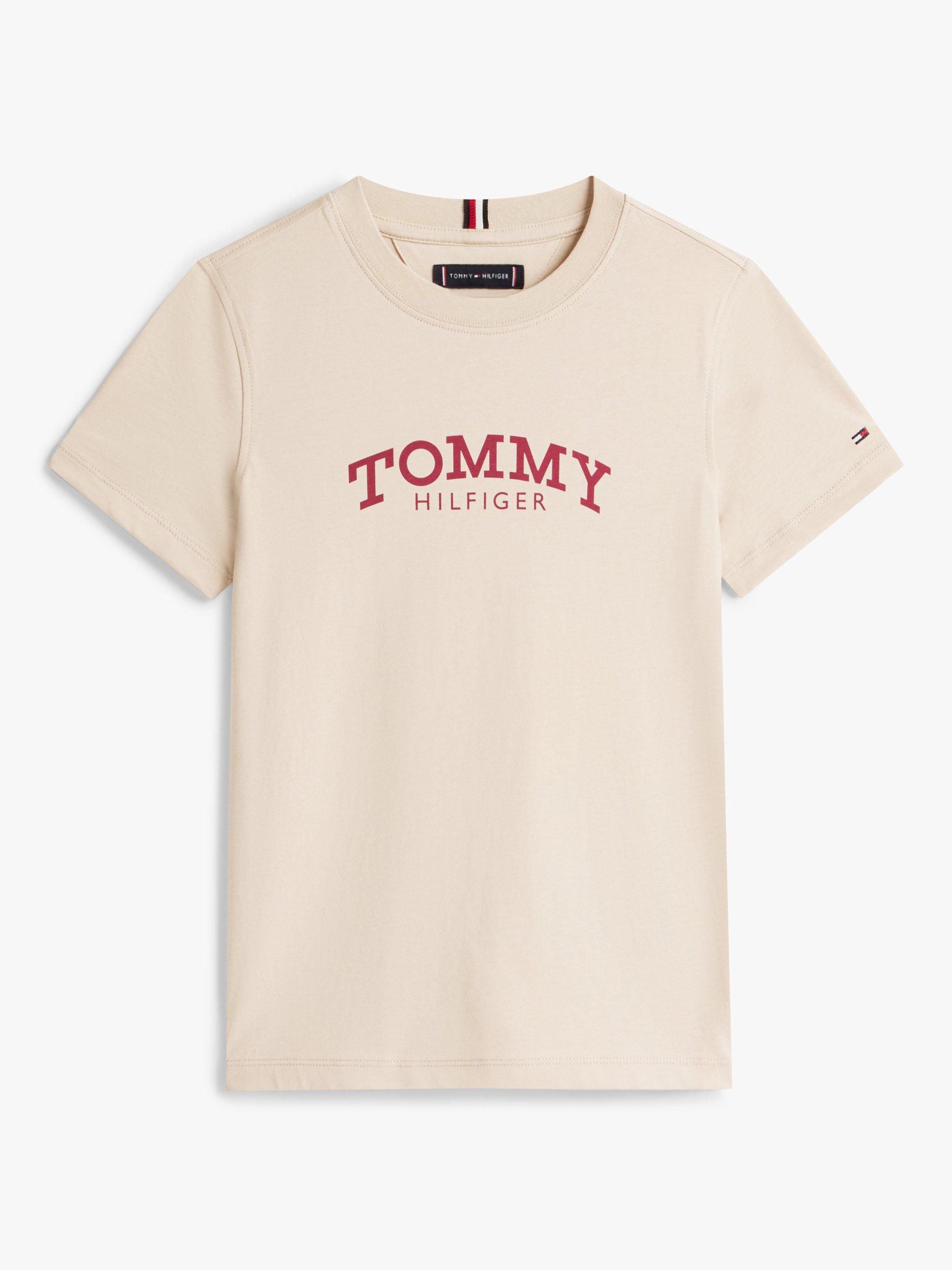 Product image 4 of 4, which shows Tommy Hilfiger Kids' Logo T-Shirt, Gulf Sand, 3 years