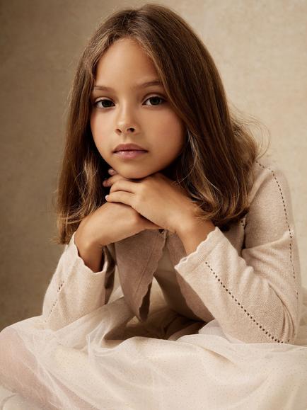 Reiss Kids' Abi Cropped Cardigan, Gold - view 2, Gold