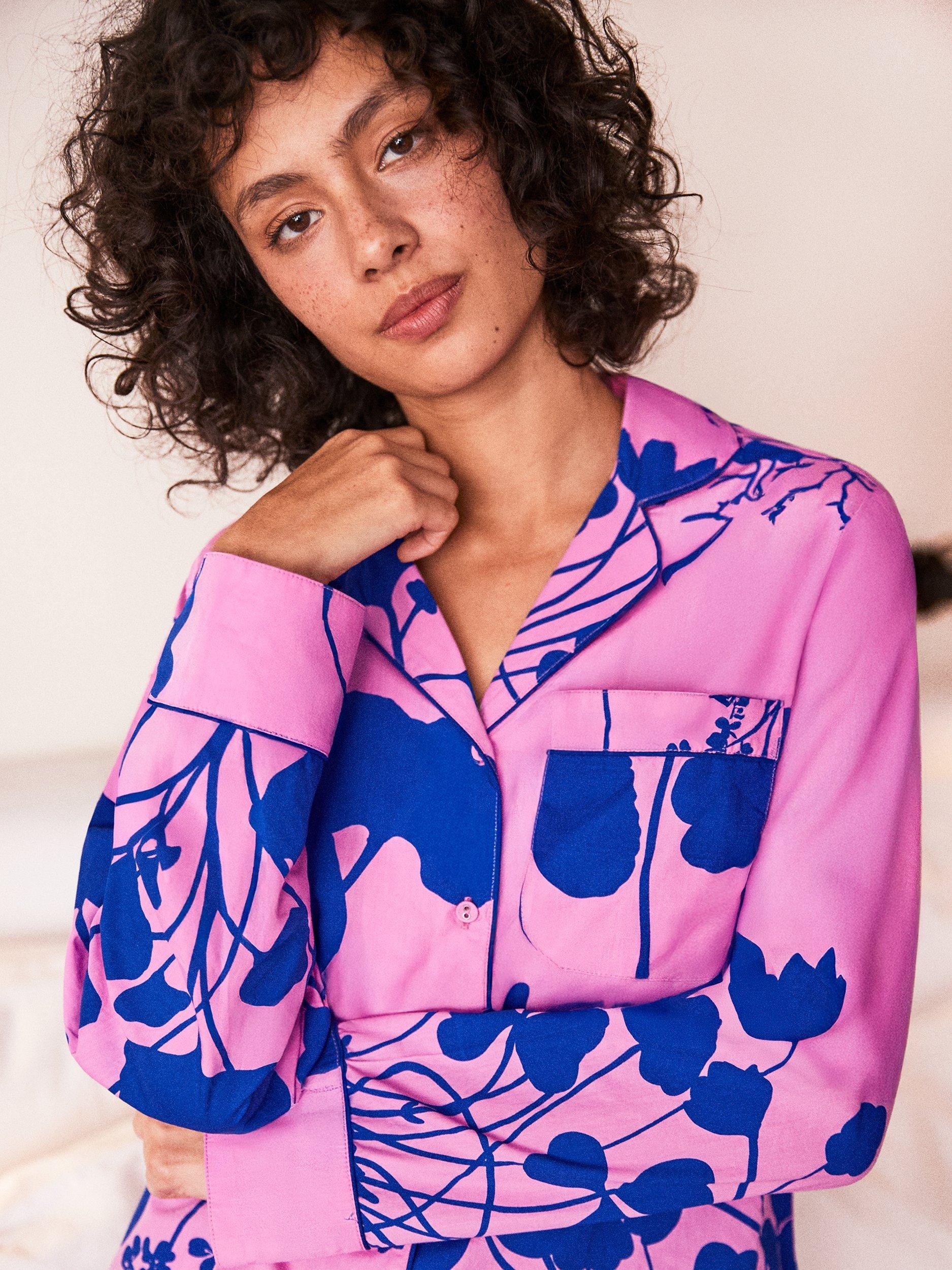 Product image 2 of 6, which shows Ro&Zo Abstract Floral Pyjama Set, Pink, XS