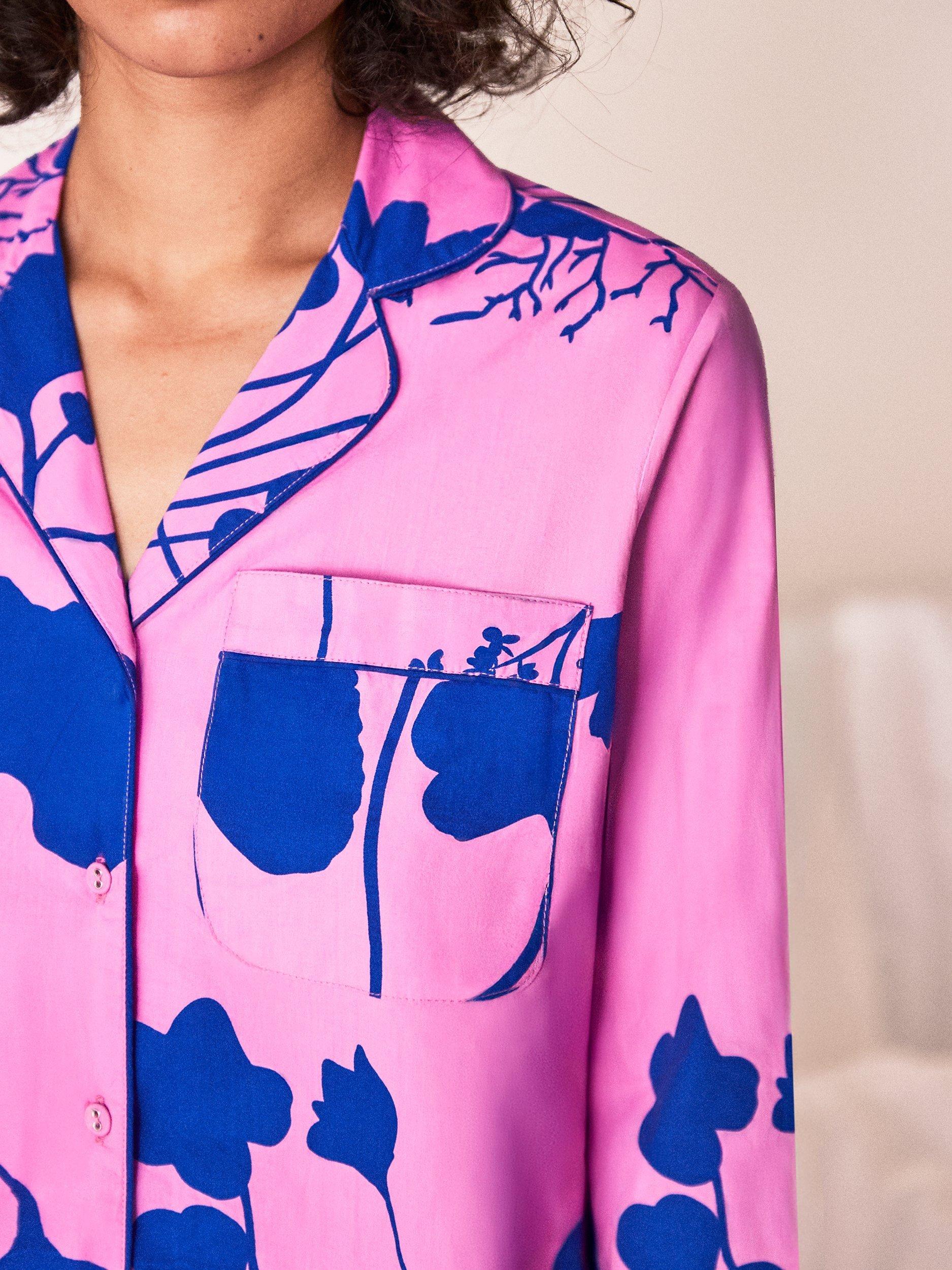 Product image 6 of 6, which shows Ro&Zo Abstract Floral Pyjama Set, Pink, XS