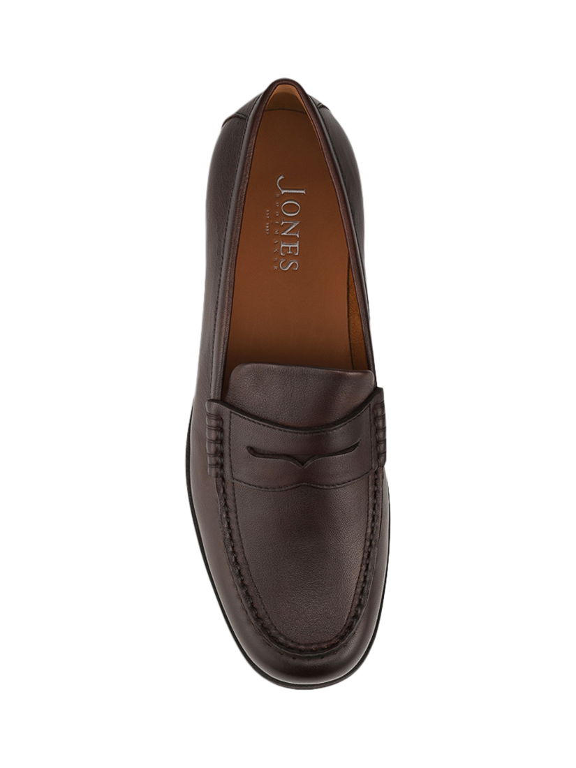 Product image 4 of 5, which shows Jones Bootmaker Quadir Leather Loafers, Dark Brown, 6