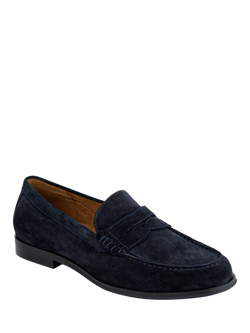 Jones Bootmaker Quadir Suede Loafers - view 2, Navy