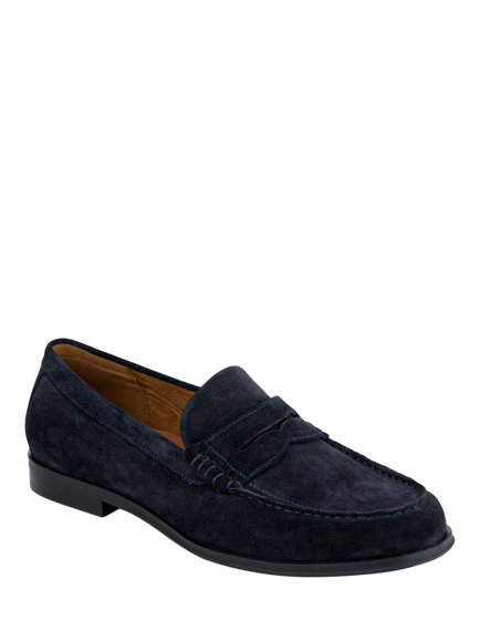 Jones Bootmaker Quadir Suede Loafers - view 2, Navy