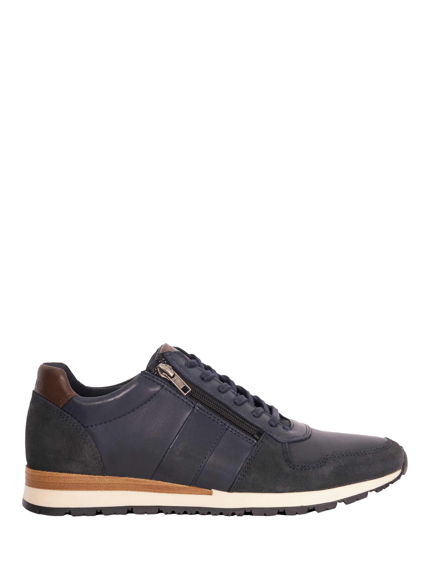 Dune London Thame Wide Fit Leather Zip-Up Trainers
