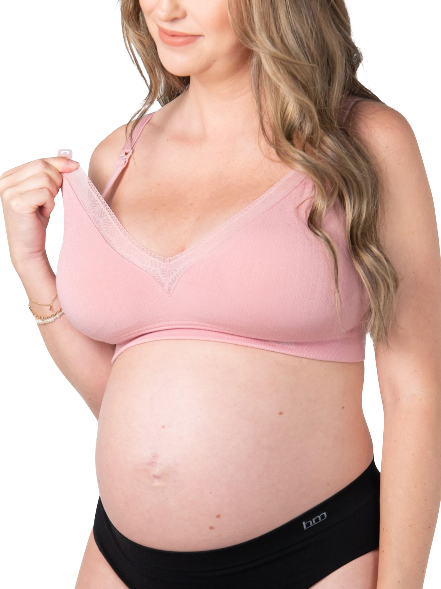 Product image 2 of 5, which shows Hotmilk Caress FlexFit Busty Nursing Bra, Petal, S