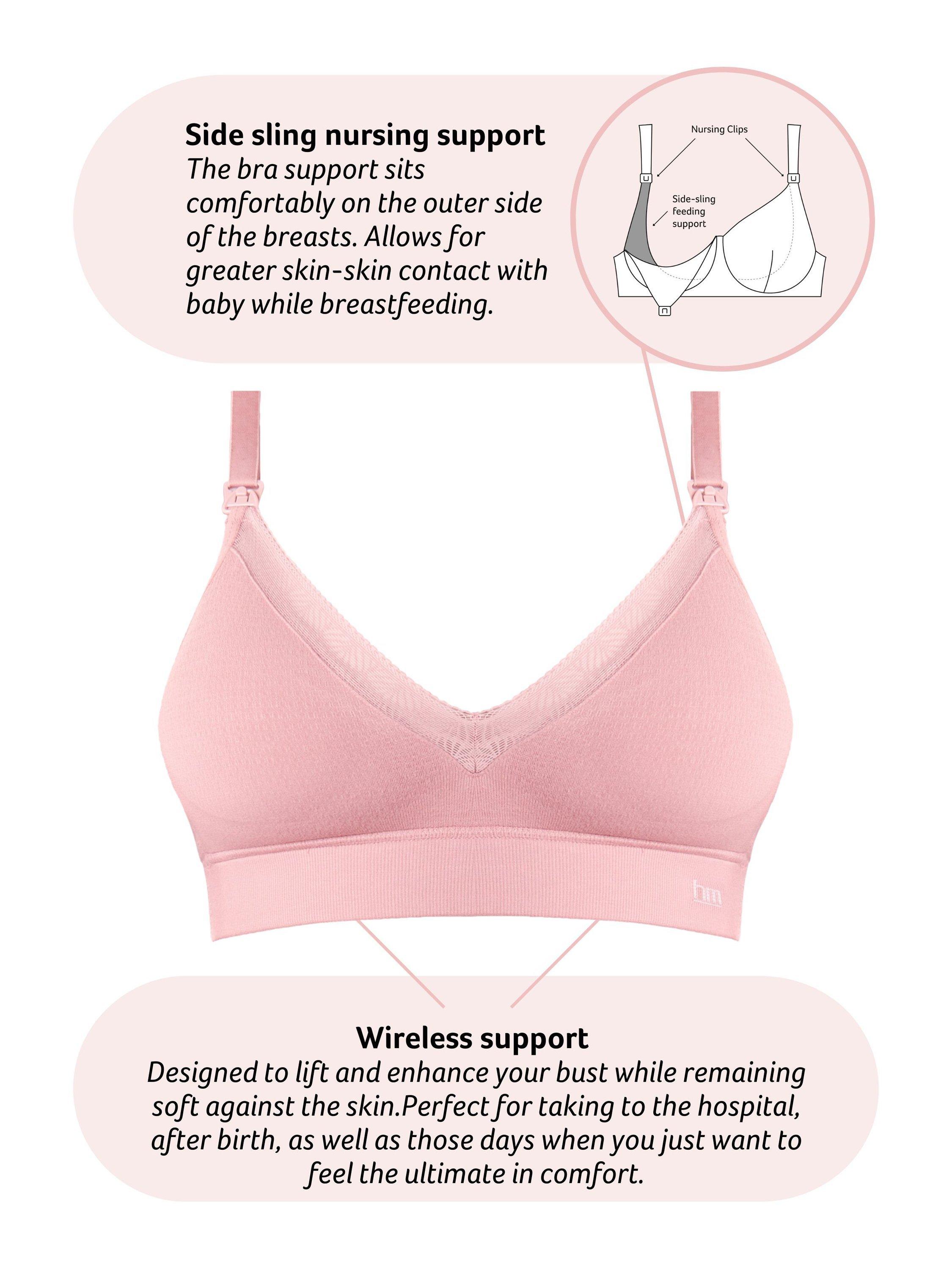 Product image 5 of 5, which shows Hotmilk Caress FlexFit Regular Nursing Bra, Petal, S
