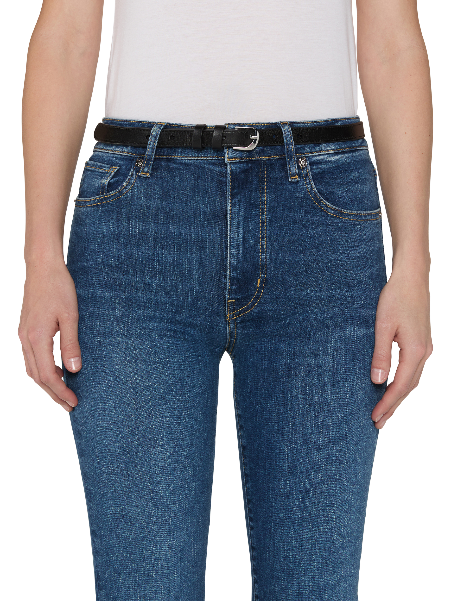 Product image 2 of 4, which shows FRAME Pencil Cropped Jeans, Femma, 24