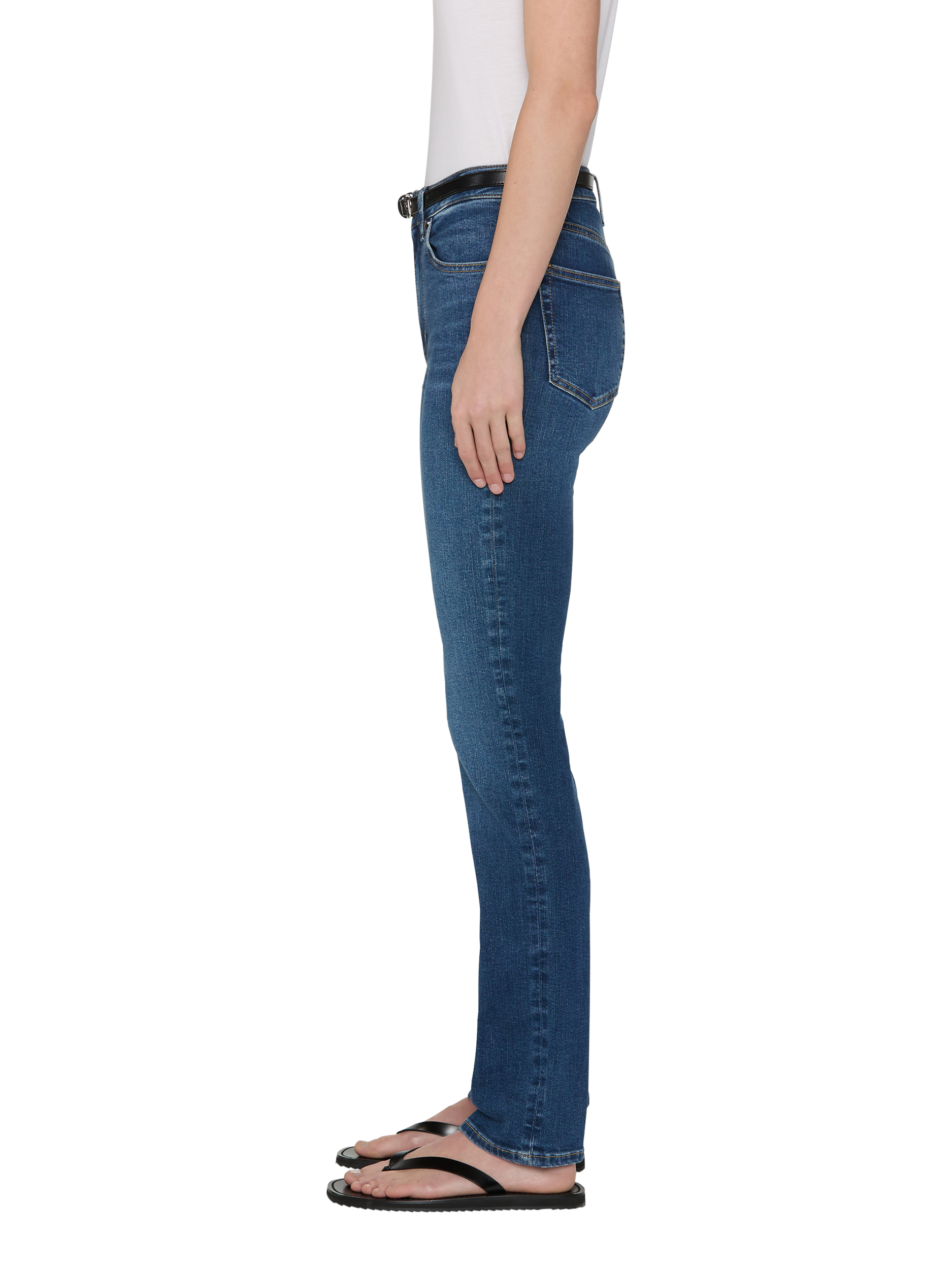 Product image 3 of 4, which shows FRAME Pencil Cropped Jeans, Femma, 24