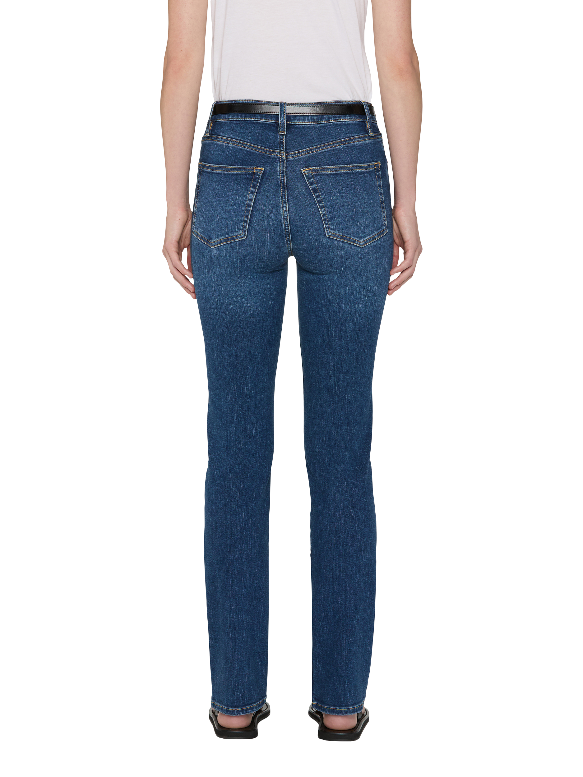 Product image 4 of 4, which shows FRAME Pencil Cropped Jeans, Femma, 24