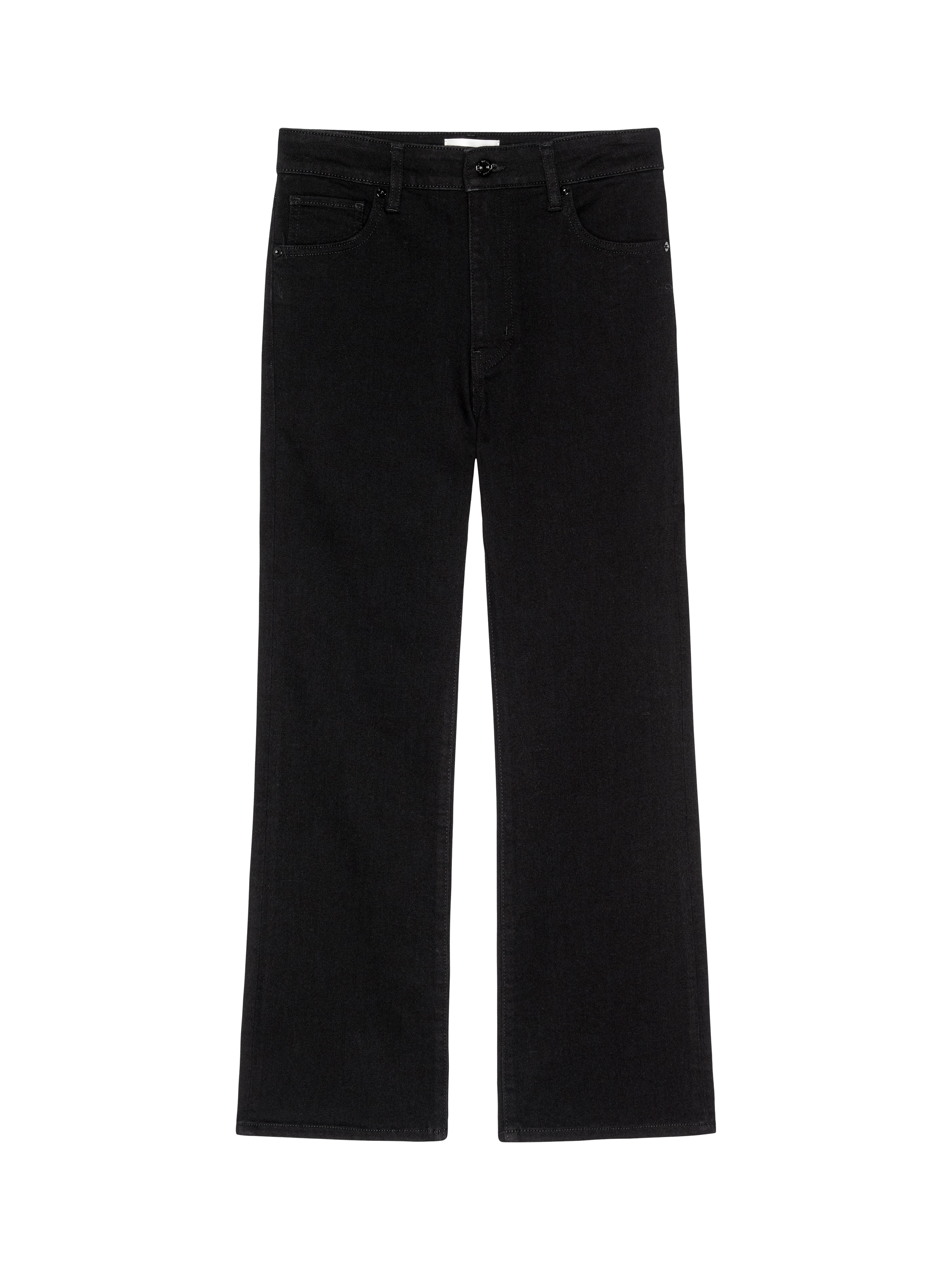 Product image 1 of 1, which shows FRAME The Reboot Cropped Bootcut Jeans, Black, 24