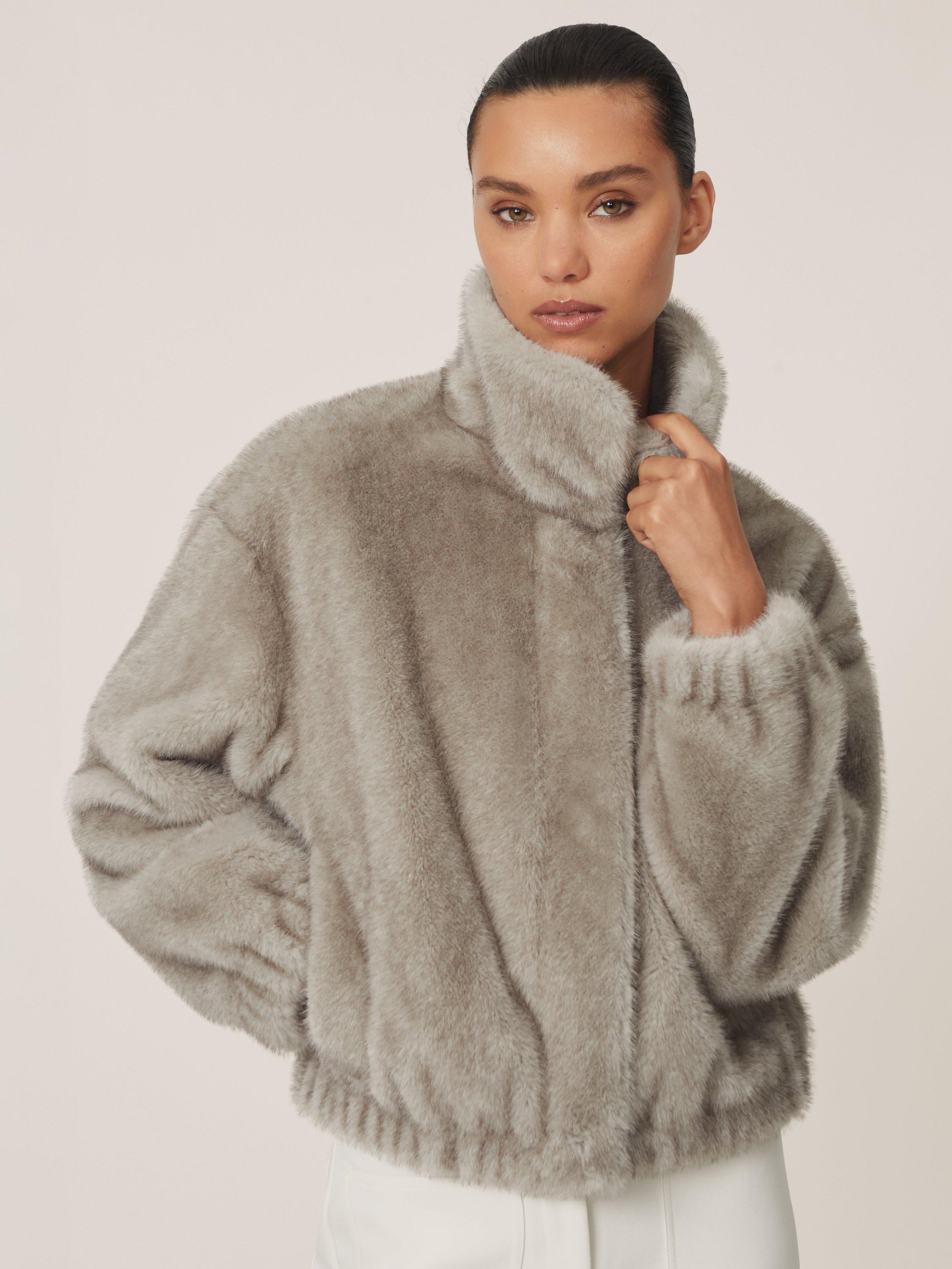 Product image 5 of 5, which shows Reiss Andee Fleece Jacket, Grey, S