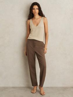 Reiss Petite Gabi Slim Fit Suit Trousers, Mink