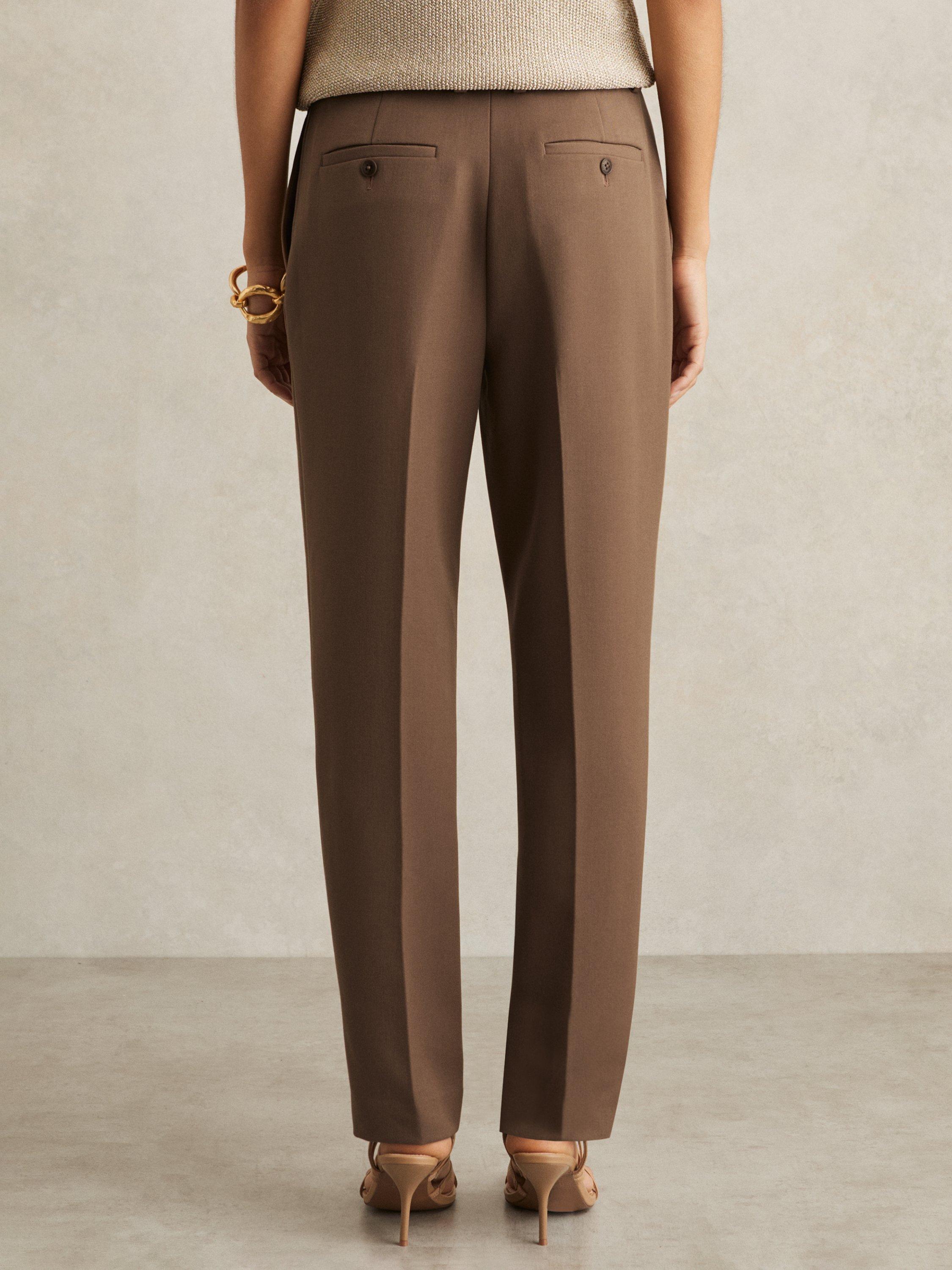 Product image 5 of 5, which shows Reiss Petite Gabi Slim Fit Suit Trousers, Mink, 12Pt